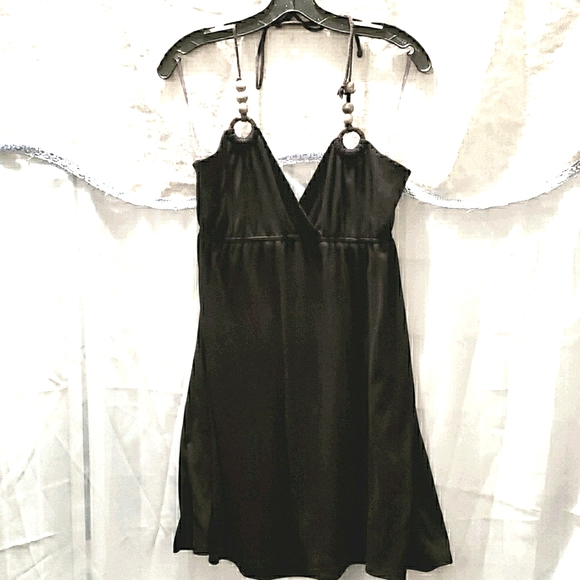 SOPRANO BLACK HALTER DRESS SZ M
